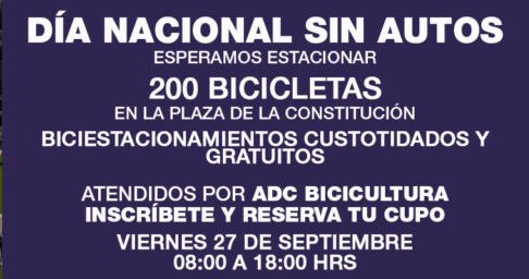 Día Nacional Sin Autos en Santiago: Semana de actividades y una Biciestación frente a La Moneda, viernes 27 septiembre